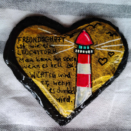 Freundschaft ist wie ein Leuchtturm Schieferherz